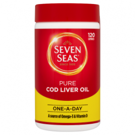Seven Seas Pure Cod Liver Oil 120 One-a-Day Capsules