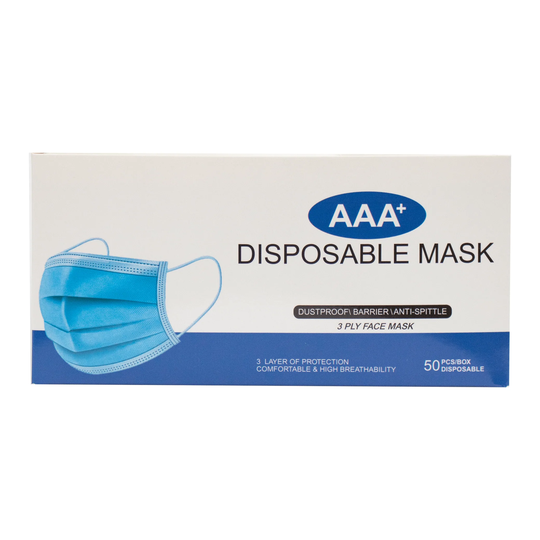 3 Ply Disposable Face Masks- Pack of 50