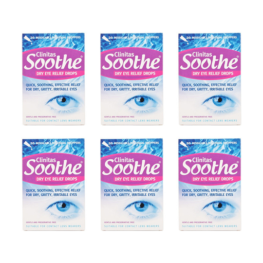 Clinitas Soothe Lubricant Eye Drops 6 Pack
