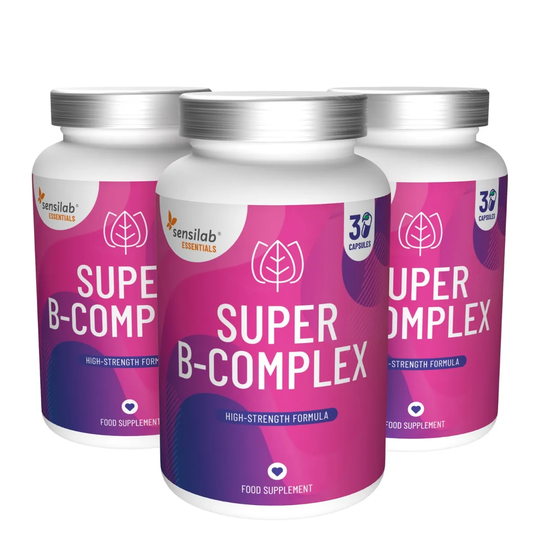 Essentials Super B-Complex 90 capsules. Superstrong vitamin B-complex with 8 B-vitamins | Sensilab