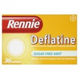 Rennie Deflatine Sugar Free Mint 36 Tablets