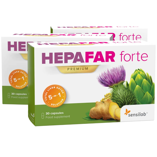 Hepafar Forte Milk Thistle Capsules 1+2 FREE | 100% Natural Liver Cleanse | Revolutionary formula - 10x stronger effect | 3x 30 Capsules | Sensilab