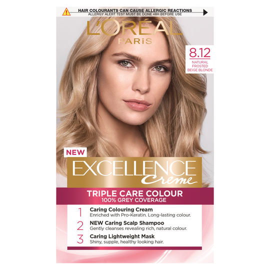 L'Oreal Paris Excellence Creme 8.12 Natural Frosted Beige Blonde Dye