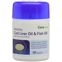 Careway Cod Liver Oil Tablets with Vitamins A & D - 30 Capsules