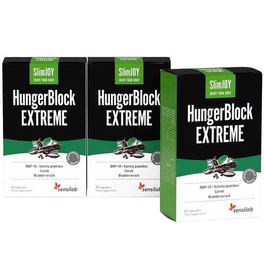 HungerBlock 1+2 FREE | Strong natural appetite suppressant | Optimal for fighting sugar cravings | 30-Day Programme | 3x20 capsules | SlimJOY