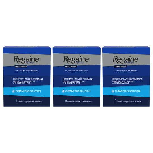 Regaine Extra Strength 5% Hair Loss Solution For Men 12 Months - 3x60ml - 3 Pack