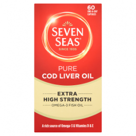 Seven Seas Pure Cod Liver Oil Extra High Strength 60 One-a-Day Capsules