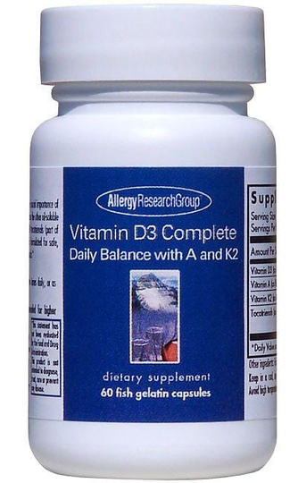 Allergy Research Vitamin D3 Complete, 60 Fish Gelatin Capsules