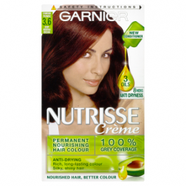 Garnier Nutrisse Creme Permanent Nourishing Hair Colour 3.6 Crimson Promise Deep Reddish Brown
