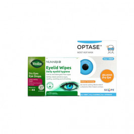 Dry Eye Treatment Bundle (Optase Moist Heat Mask, Numark 20 Wipes & Vizulize Dry Eye Drops)