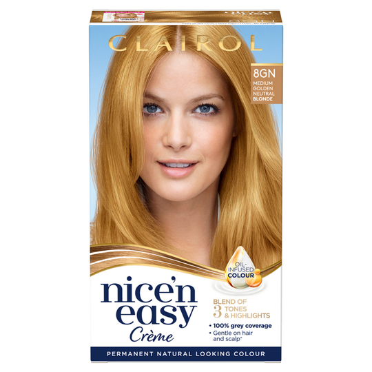 Clairol Nice'n Easy Creme Hair Dye 8GN Medium Golden Neutral Blonde