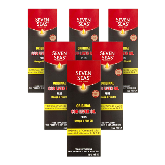 Seven Seas Pure Cod Liver Oil Liquid 450ml x6