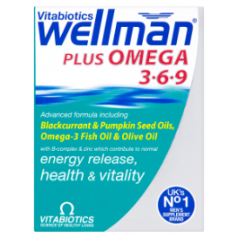 Vitabiotics Wellman Plus Omega 3, 6 & 9 56 Tablets/Capsules