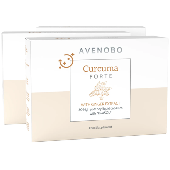 3x Avenobo Turmeric Capsules | With NovaSOL Curcumin In Micellar Form - 185x Higher Bioavailability + Vitamin D3 | 3x 30 Capsules | Sensilab