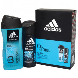 Adidas Ice Dive Gift Set for Him, 100ml Eau de Toilette & 250ml Shower Gel