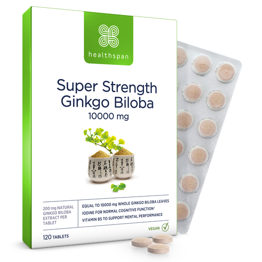 Super Strength Ginkgo Biloba 10,000mg - 120 Tablets