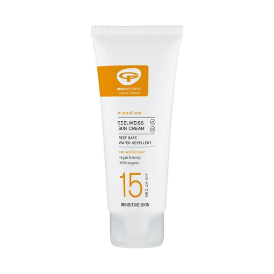 Green People Edelweiss Sun Cream with Tan Accelerator - SPF15, 100ml