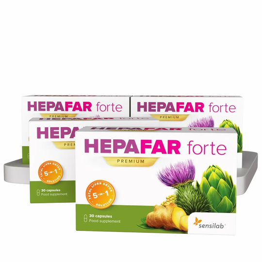 Hepafar Forte Milk Thistle Capsules | 2+2 free | 100% Natural Liver Detox | Revolutionary formula - 10x stronger effect | 30-days Programme | Sensilab