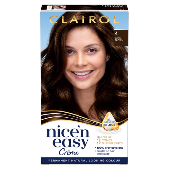 Clairol Nice'n Easy Creme Hair Dye 4 Dark Brown