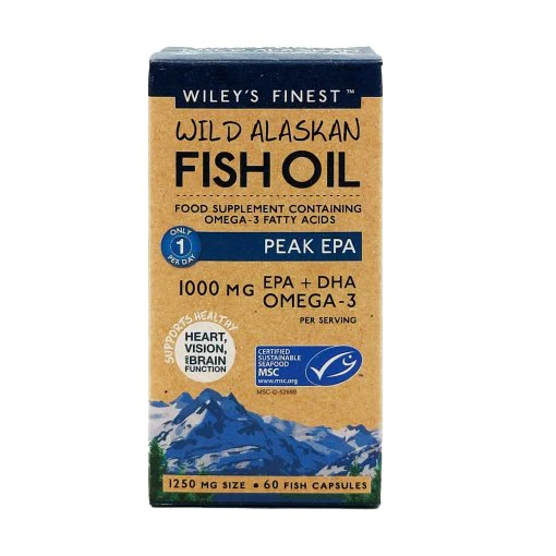 Wiley's Finest Wild Alaskan Fish Oil Peak EPA, 1250mg, 60 Fish Capsules