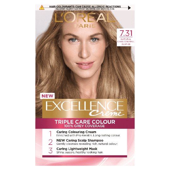 L'Oreal Paris Excellence Creme 7.31 Natural Dark Caramel Blonde Dye