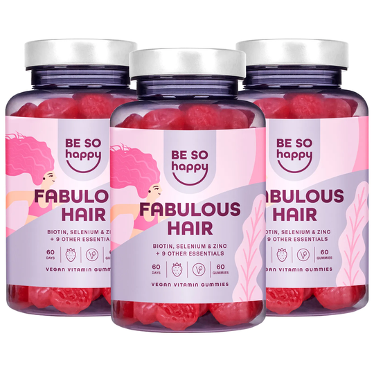 BeSoHappy Fabulous Hair gummies 3-pack - Biotin gummies that strengthen the hair and boost their growth - 180 hair gummies | Sensilab