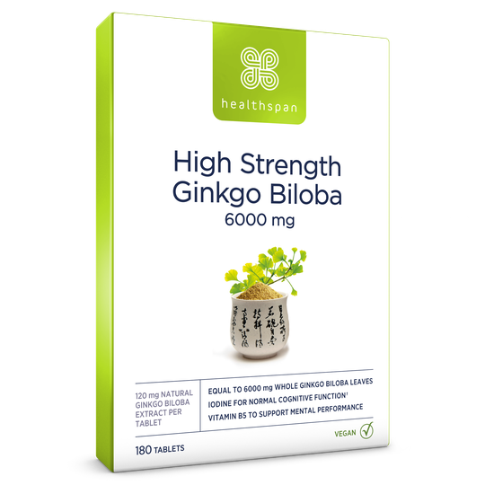 High Strength Ginkgo Biloba 6,000mg - 180 tablets